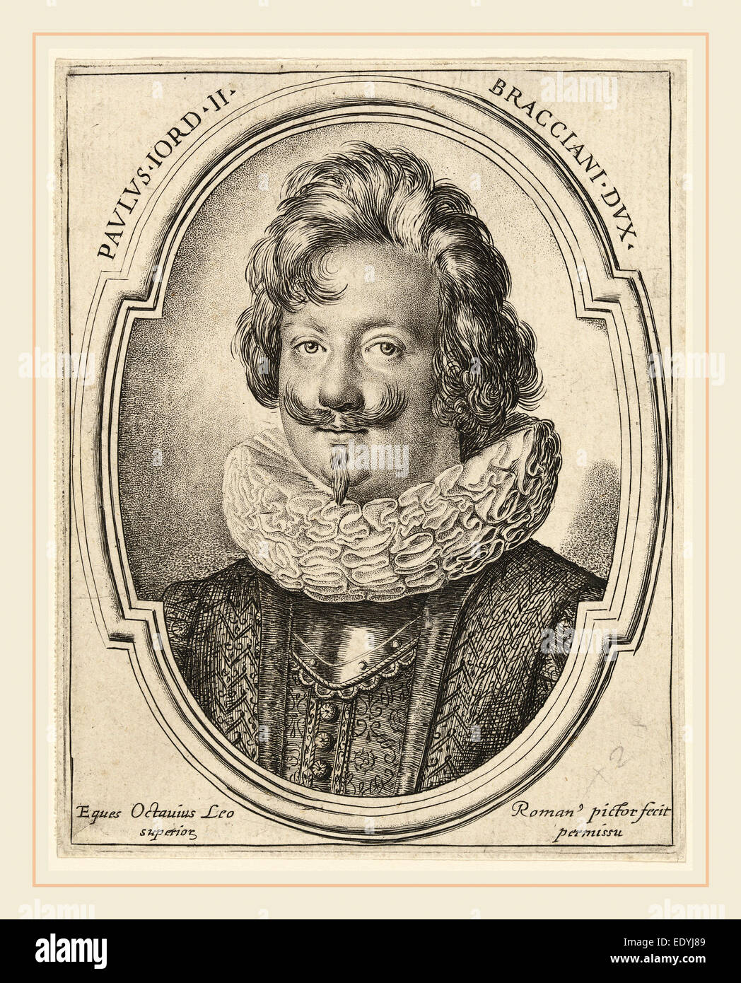 Ottavio Leoni, Paolo Giordano Orsini II, Italiano, c. 1578-1630, incisione Foto Stock