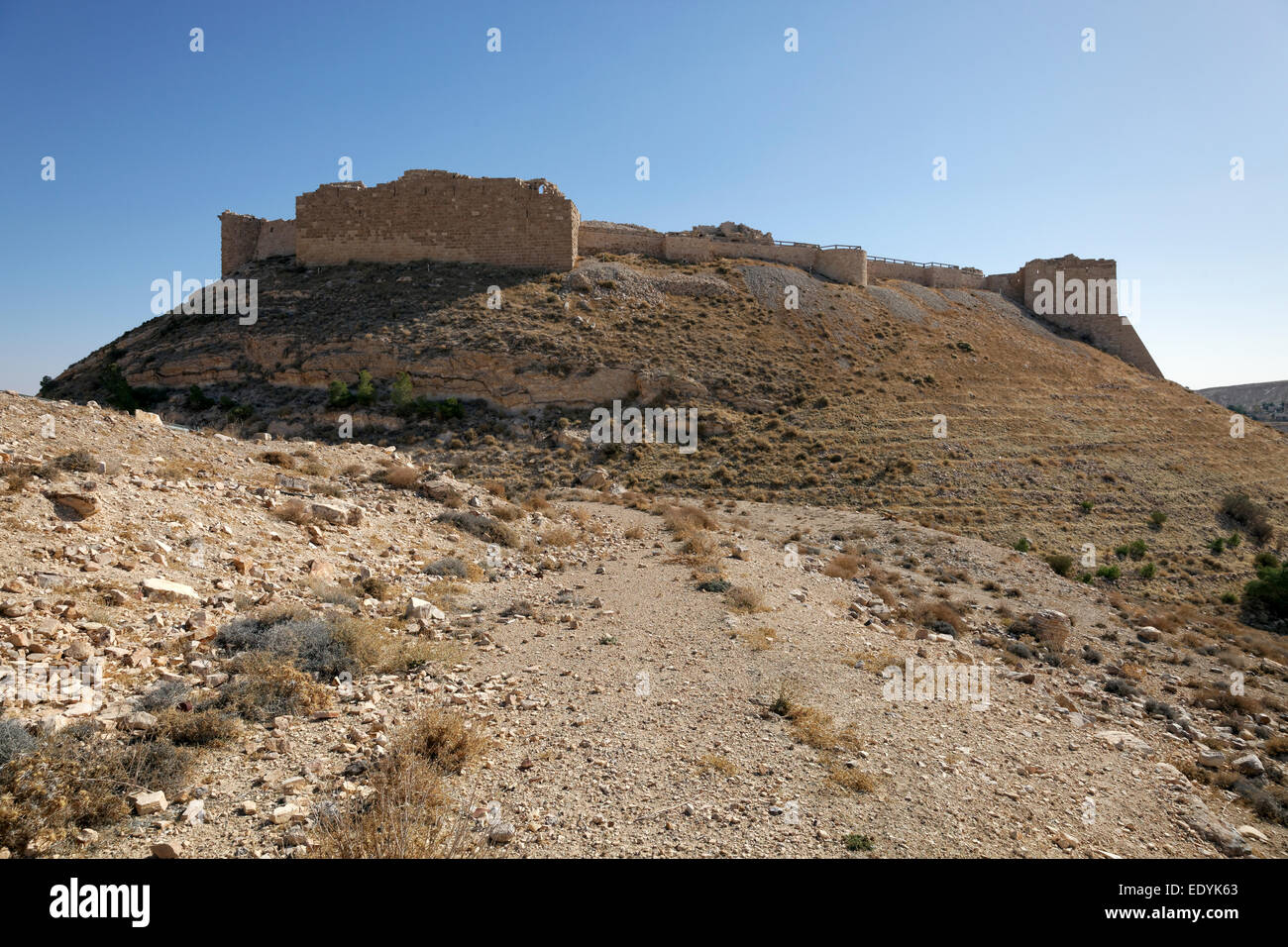 Montreal castello crociato, anche Mons Regalis, Shoubak o Shawbak, fortezza, il castello di collina, Shoubak, costruito nel 1115 da Baldwin I di Foto Stock