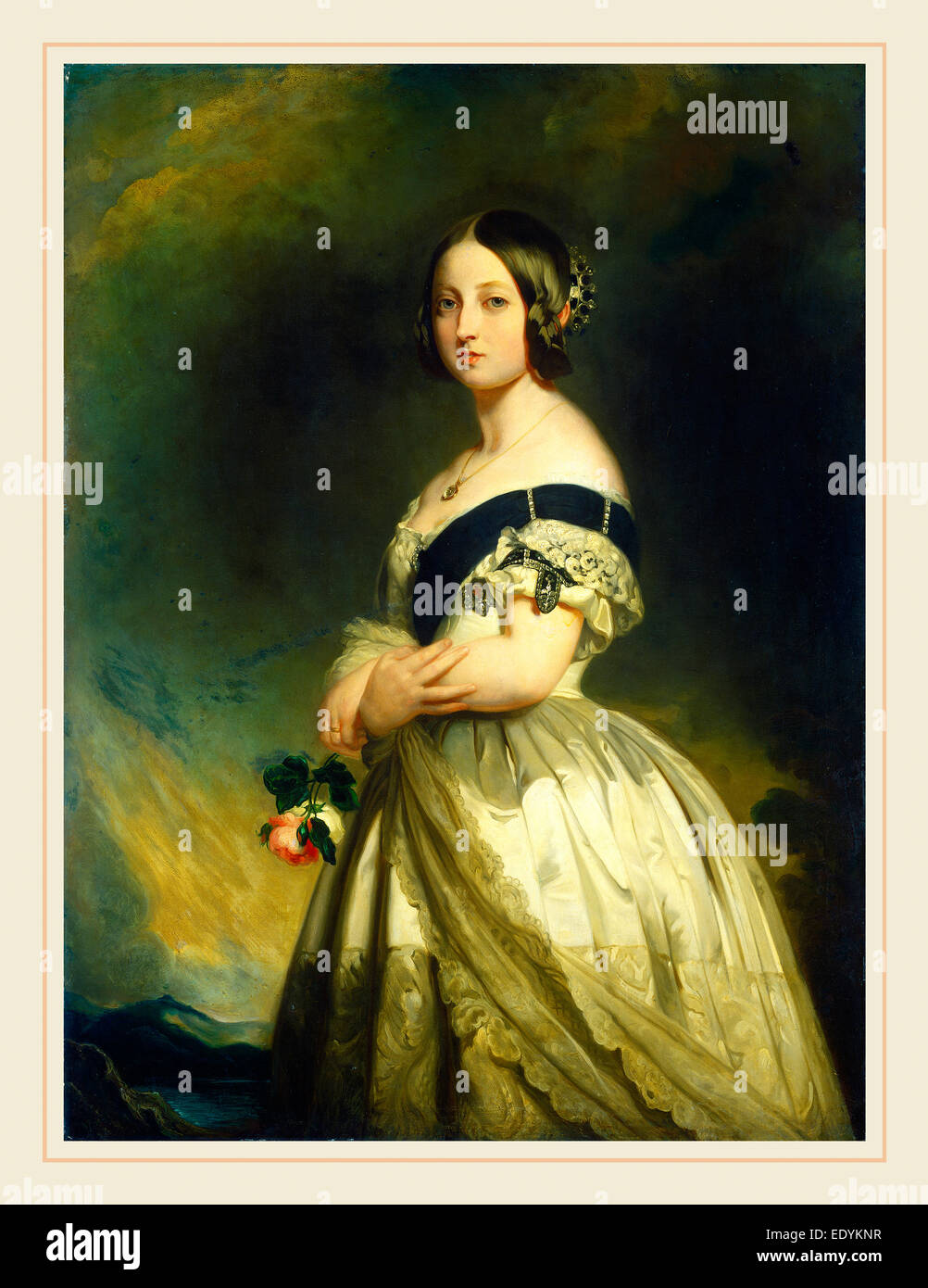 Studio di Franz Xaver Winterhalter, Queen Victoria, c. 1843, olio su tela Foto Stock