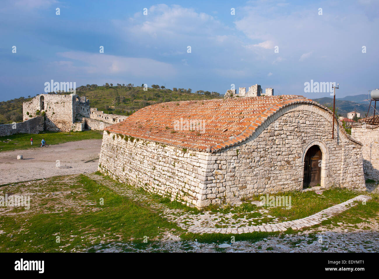 La cittadella, Sito Patrimonio Mondiale dell'UNESCO, Berat, Albania Foto Stock