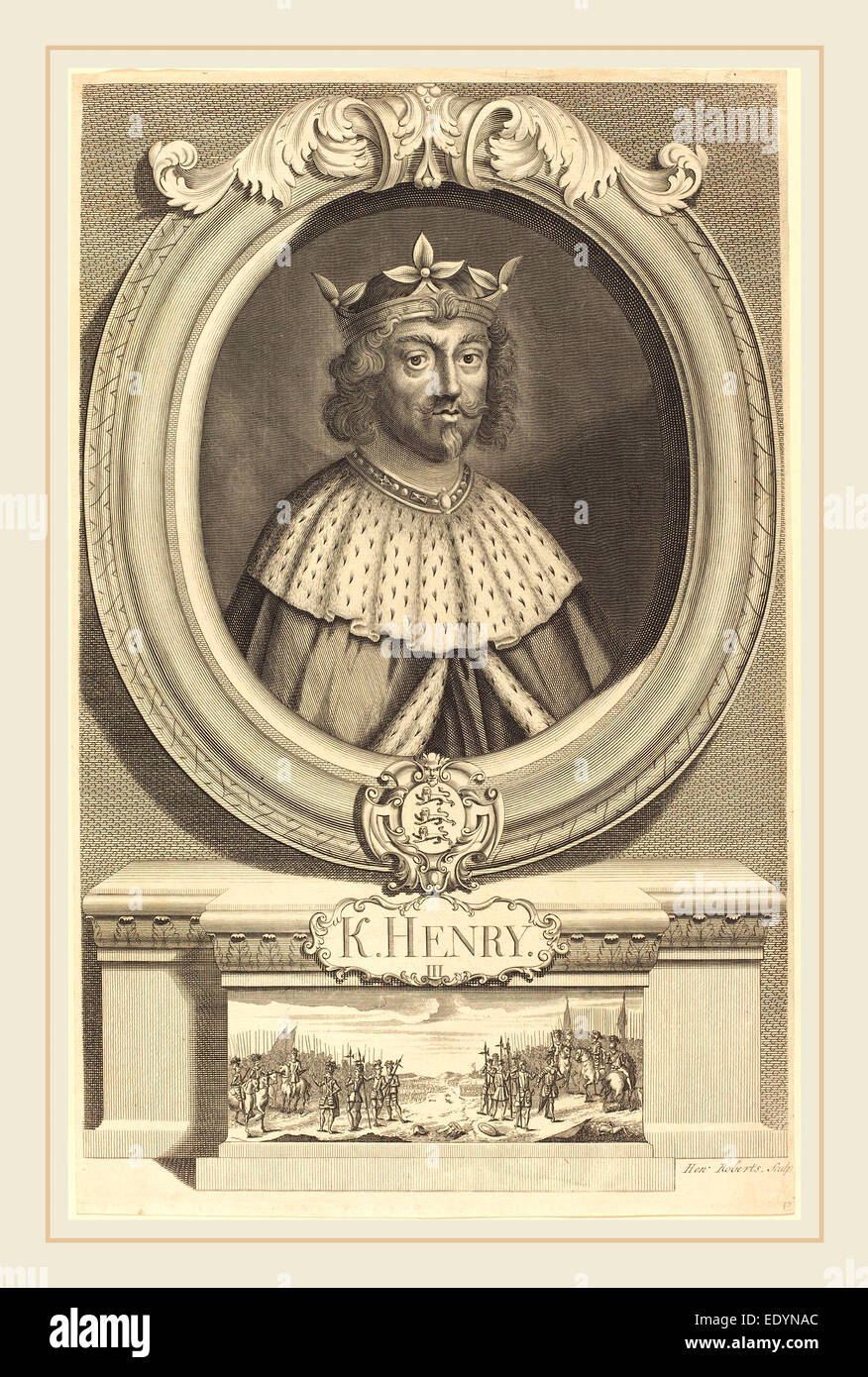 Henry Roberts, British (c. 1710-c. 1790), il re Enrico III, di attacco e di incisione Foto Stock