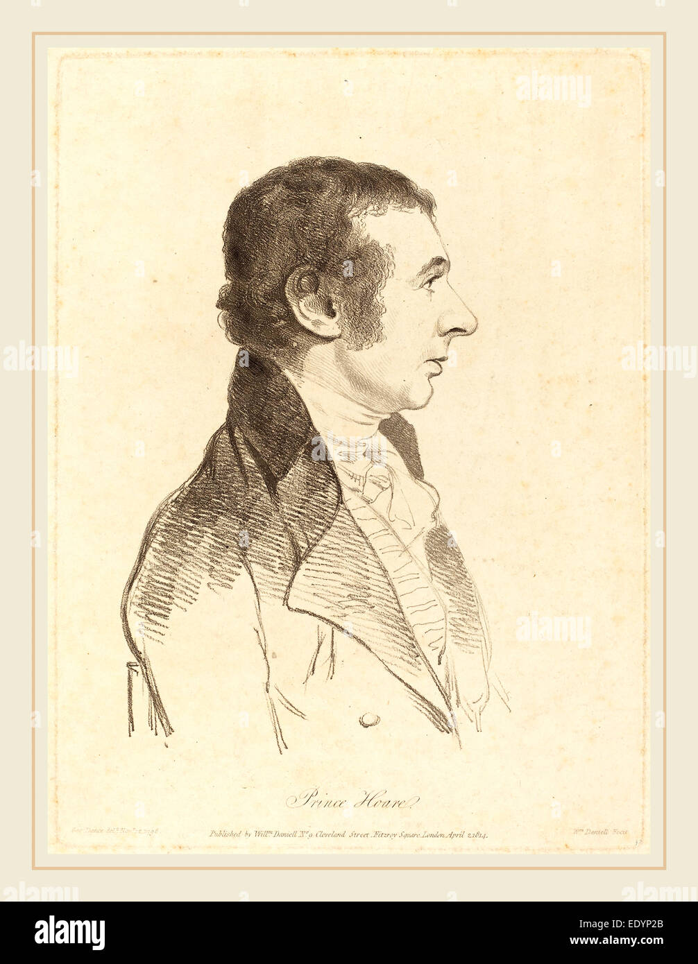 William Daniell dopo George Dance II, British (1769-1837), il Principe Hoare, 1814, litografia Foto Stock