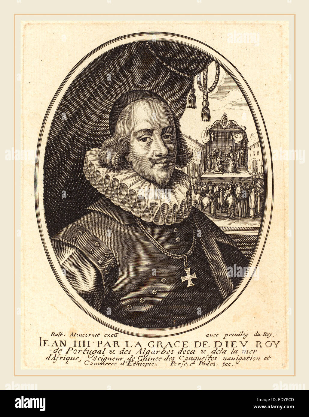 Balthasar Moncornet, francese (c. 1600-1668), Jean IV, duca di Bragance, incisioni su carta vergata Foto Stock