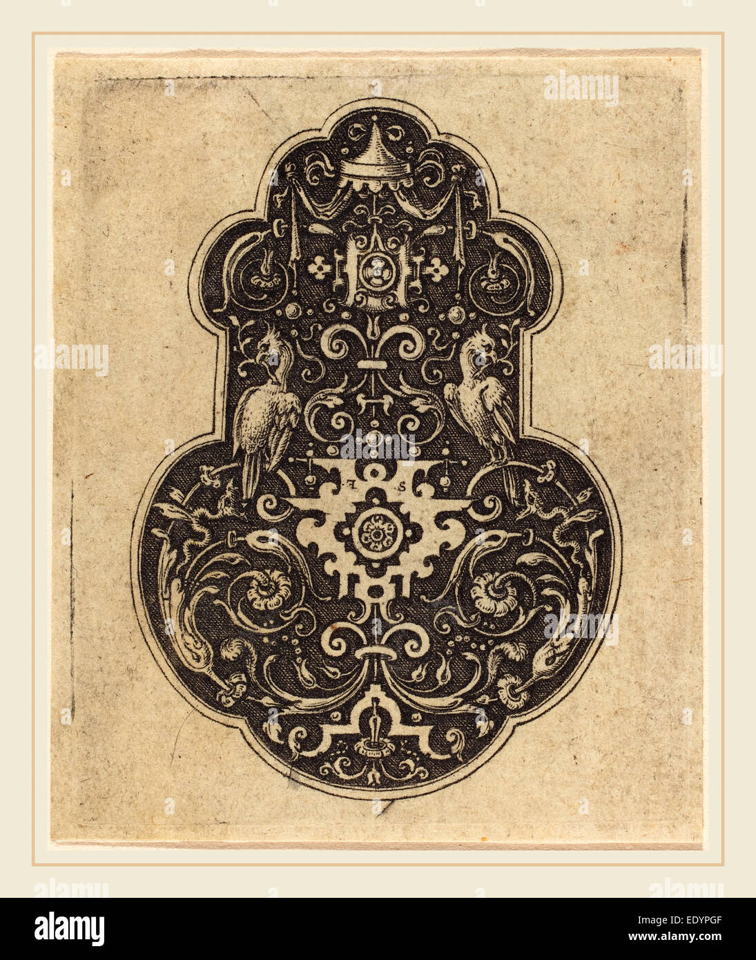 Etienne Delaune, francese (1518-1519-1583), Arabesque progetta, incisione Foto Stock