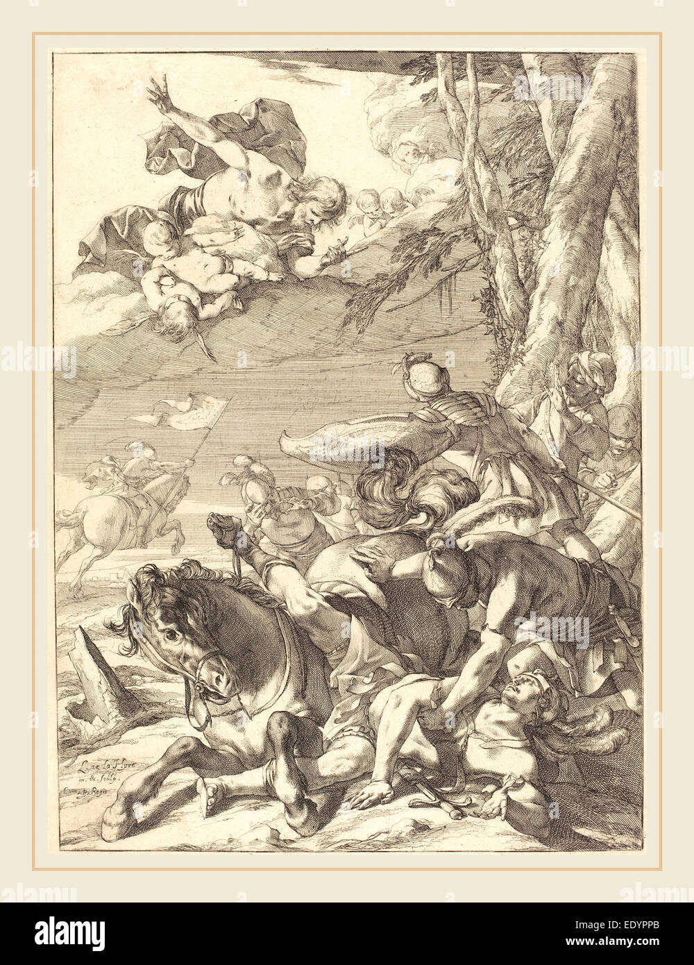 Laurent de La Hyre, francese (1606-1656), la conversione di san Paolo, c. 1637, di attacco su cui la carta Foto Stock