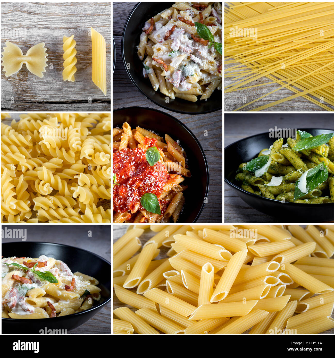 Il cibo italiano collage Foto Stock