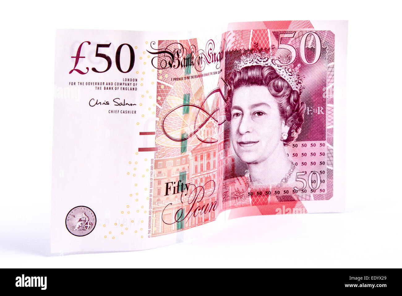 Una cinquantina di pound nota Foto Stock