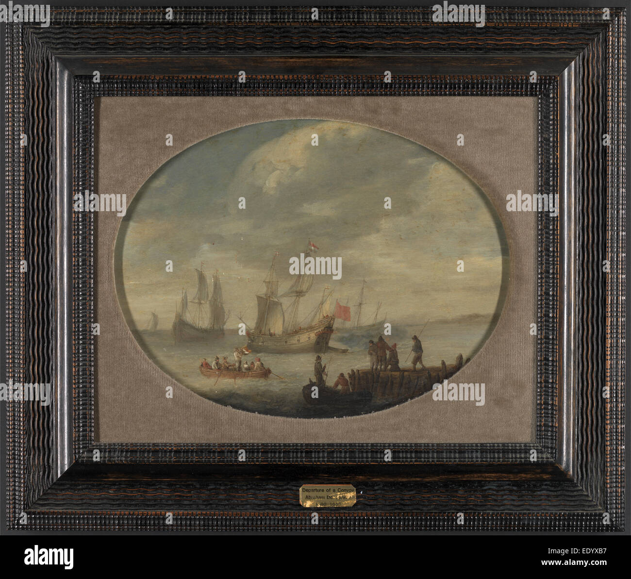 Navi mercantili armati dalla costa olandese, preparando a salpare, attribuita a Abraham de Verwer, ca. 1600-ca. 1650, olandese Foto Stock