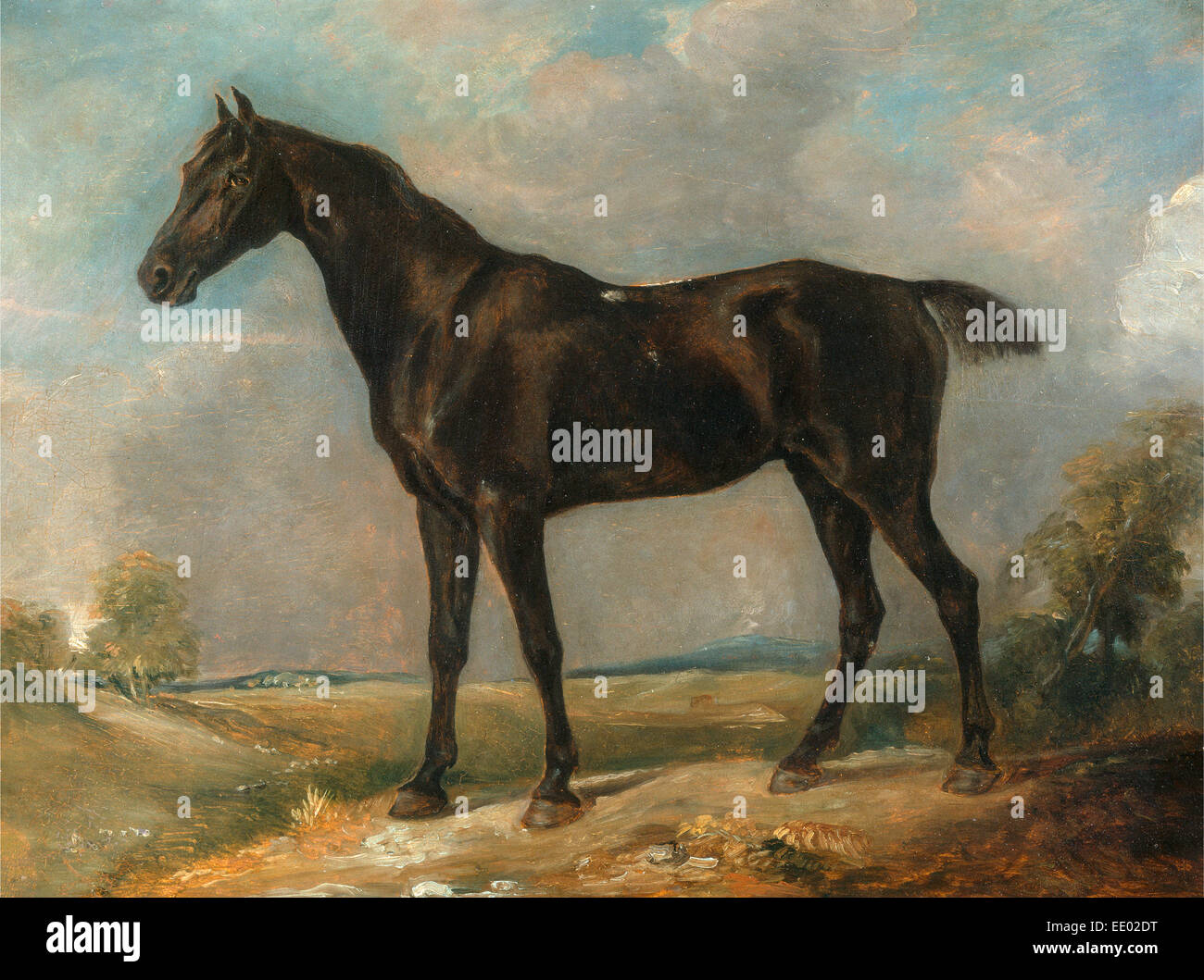 Golding Constable's Black Riding-Horse, attribuito a John Constable, 1776-1837, inglese britannico Foto Stock