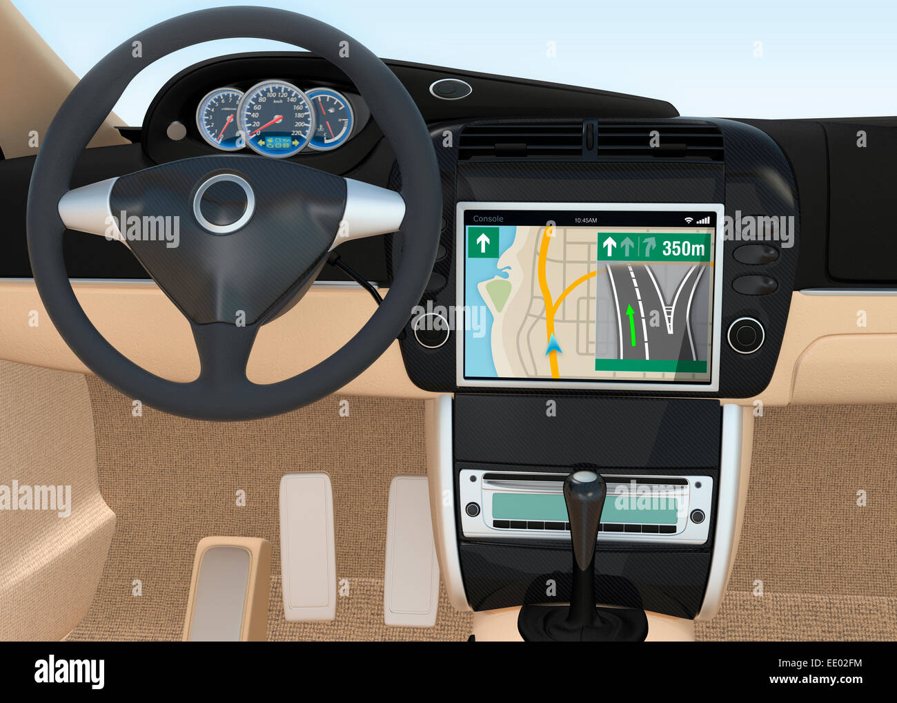 Console di navigazione per automobili. Foto Stock