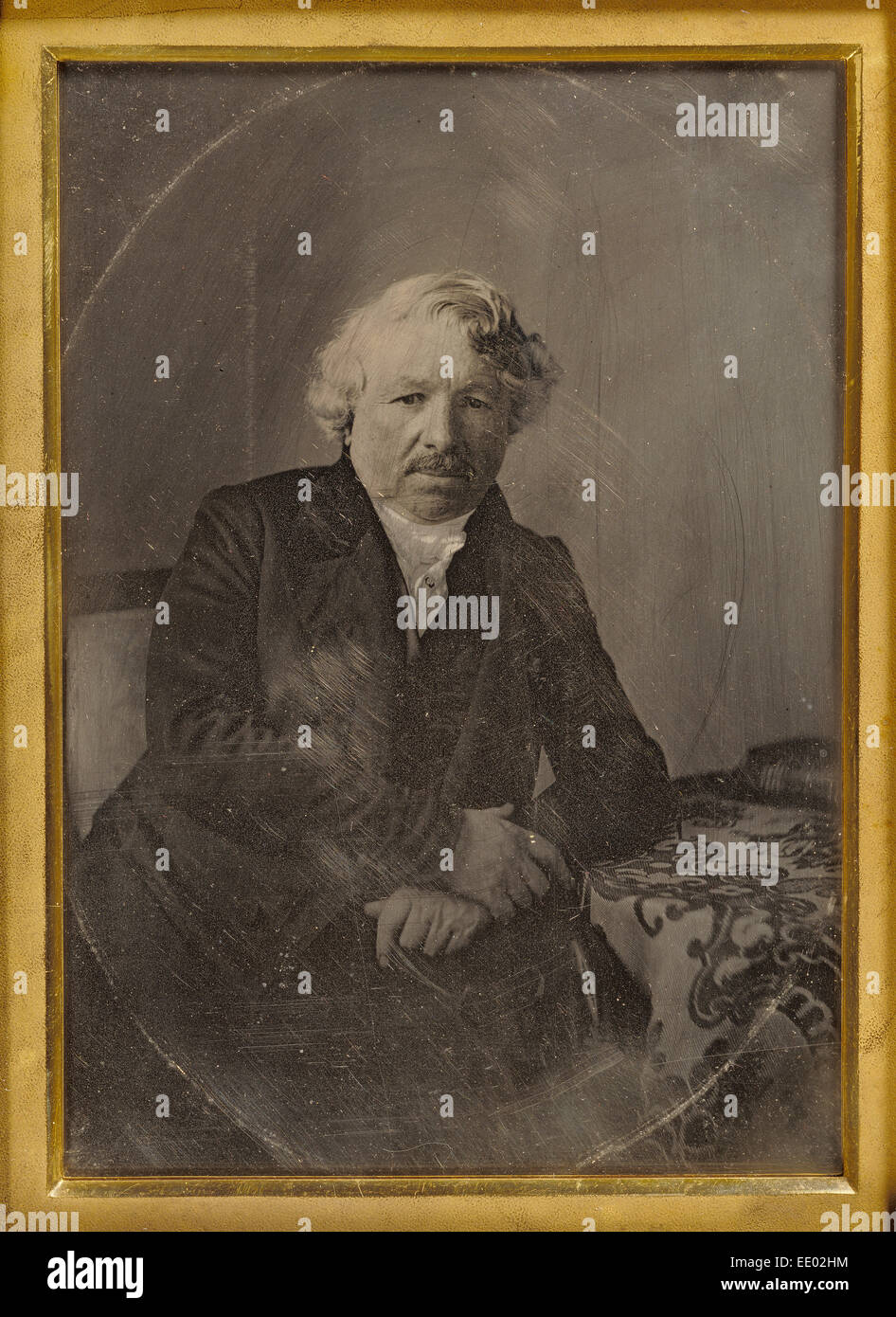 Ritratto di Louis-Jacques-Mandé Daguerre; Charles Richard Meade, americano, 1826 - 1858; Bry-sur-Marne, Francia, Europa; 1848 Foto Stock