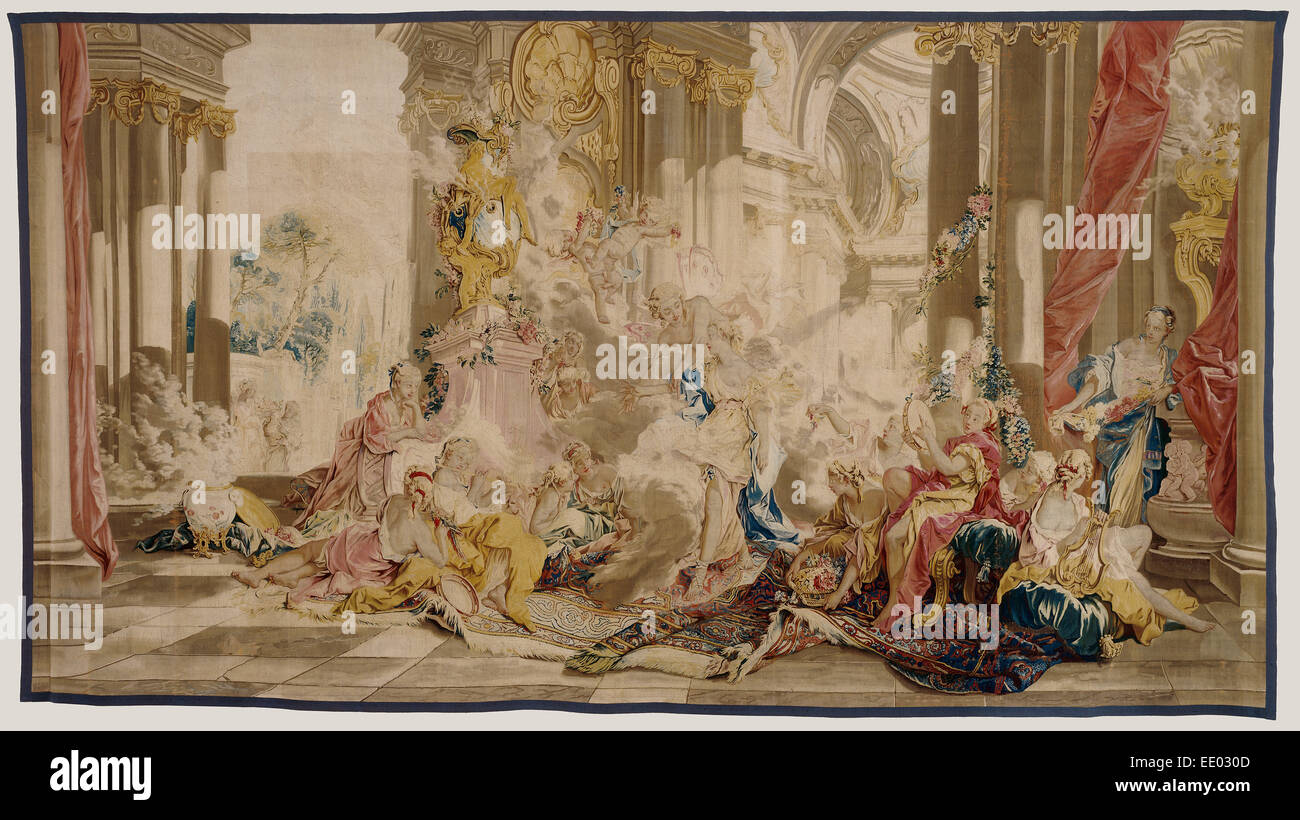 Arazzo: Psiche alla Reggia di Cupido; dopo il cartone animato da François Boucher, francese, 1703 - 1770 Foto Stock