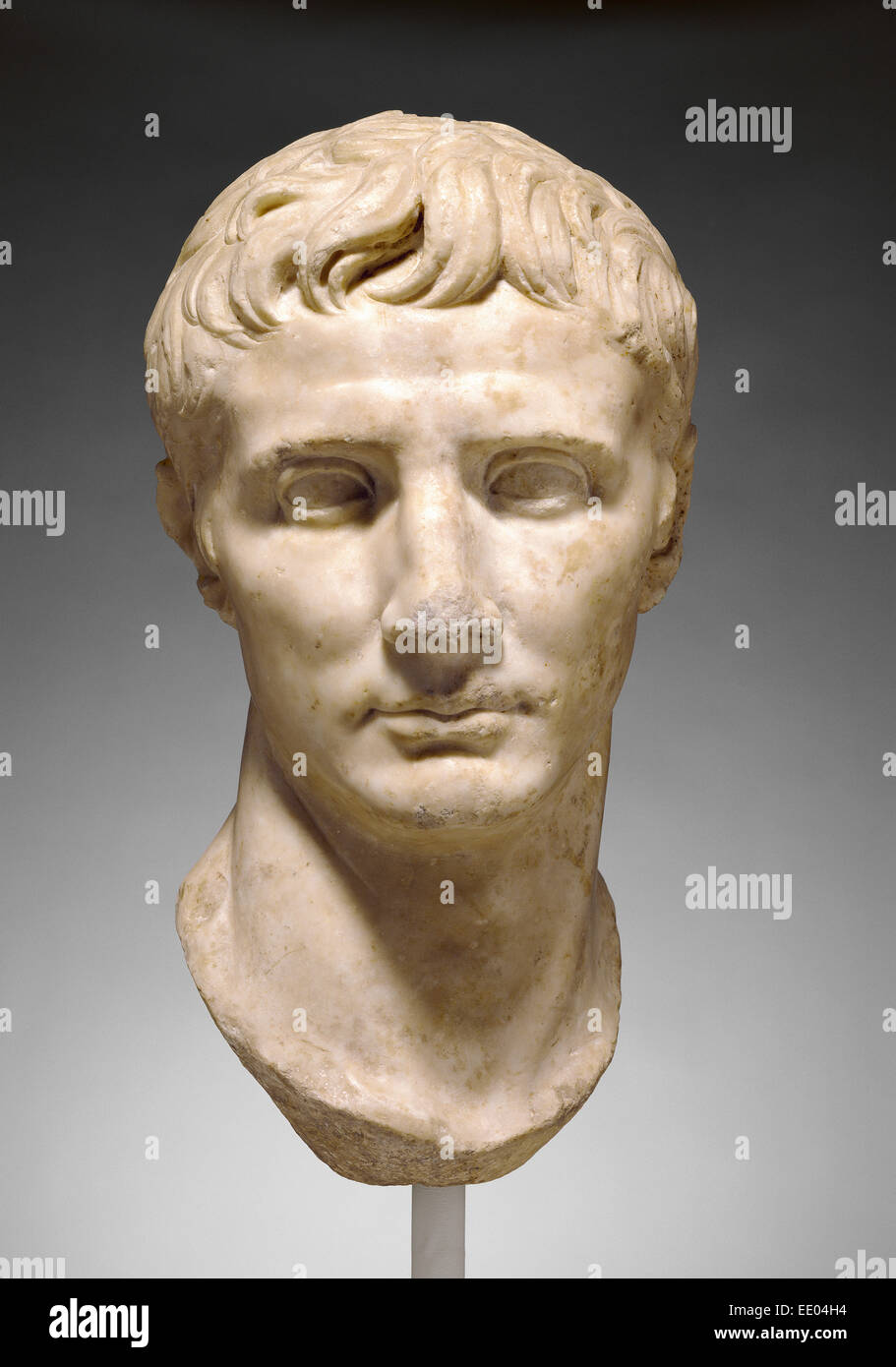 Testa Ritratto di Augusto; sconosciuta; 25 - 1 A.C.; marmo Foto Stock