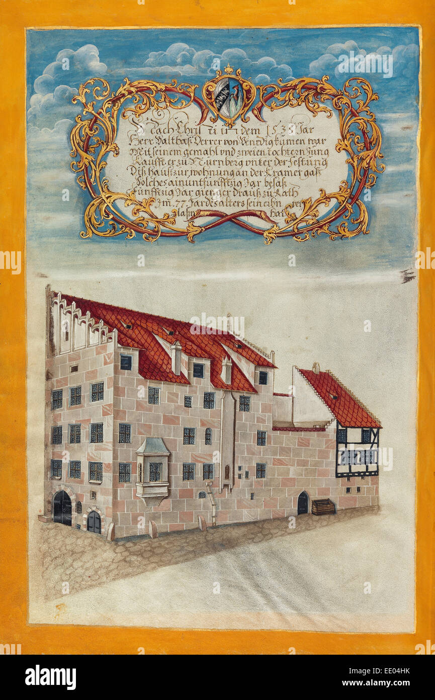 La Nuremberg residenza della famiglia Derrer; Georg Strauch, Tedesco, 1613 - 1675, Norimberga, Germania, Europa; circa 1626 - 1711 Foto Stock
