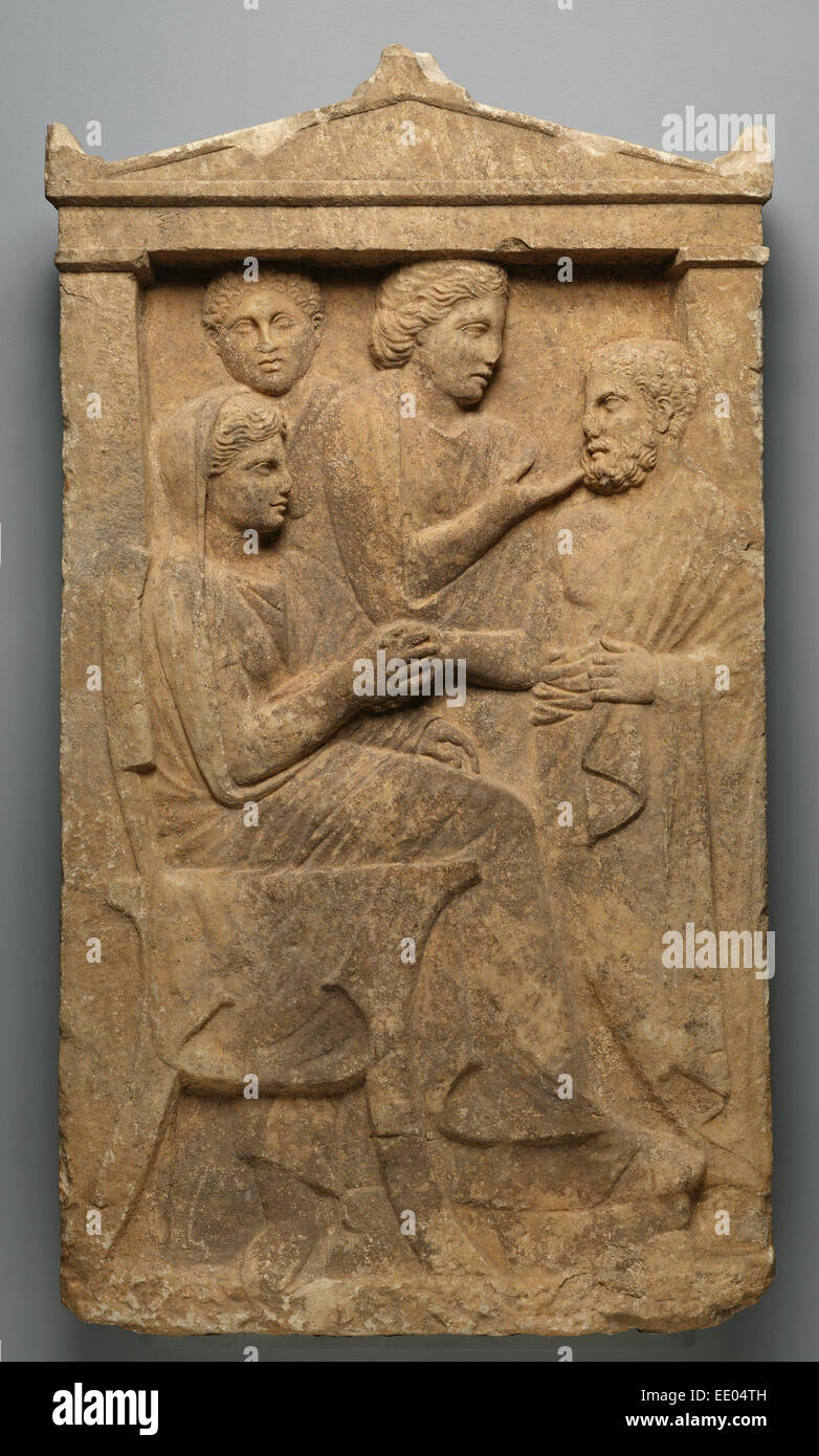 Grave Naiskos di Sime; sconosciuta; Grecia, Attica, Europa; circa 320 A.C.; marmo Foto Stock