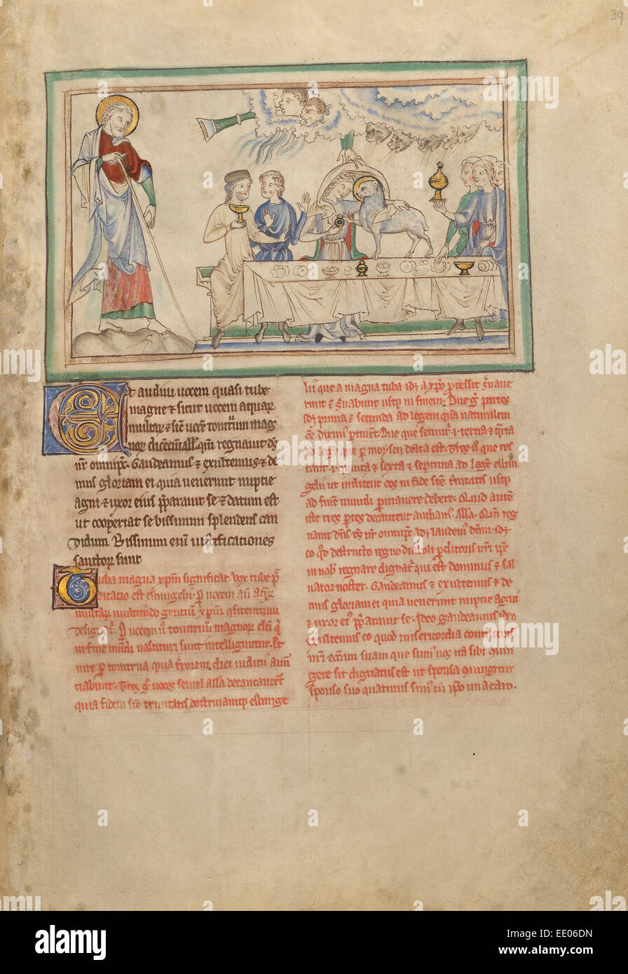 Le nozze dell'Agnello; sconosciuta; Londra (probabilmente), l'Inghilterra, l'Europa; circa 1255 - 1260; tempere, foglia oro Foto Stock