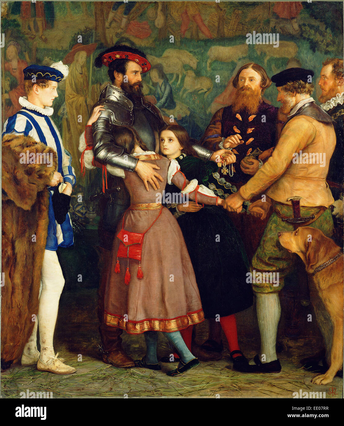 Il riscatto; John Everett Millais, inglese, 1829 - 1896; 1860 - 1862; Olio su tela Foto Stock