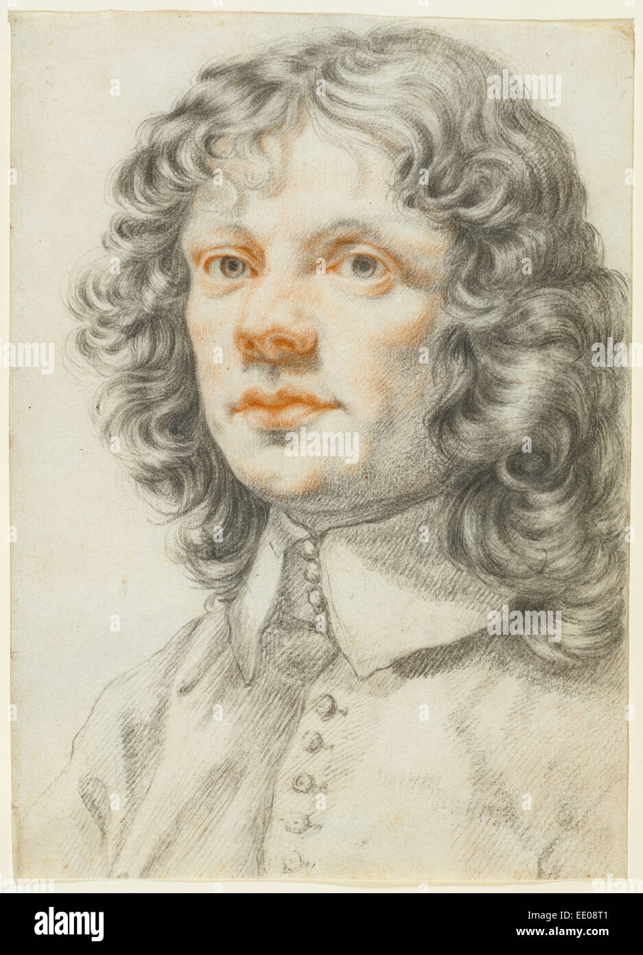 Ritratto di un uomo (recto), il Ritratto di un uomo (accidentale offset) (verso); Filippo Baldinucci, Italiano, 1625 - 1696; circa 1660 Foto Stock