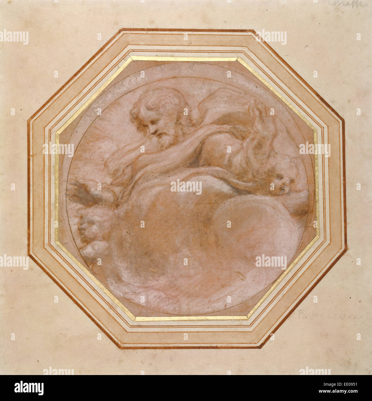 Nel Cristo in gloria; Correggio (Antonio Allegri), Italiano, circa 1489 - 1534; Italia, Europa; 1520 - 1523; gesso rosso Foto Stock