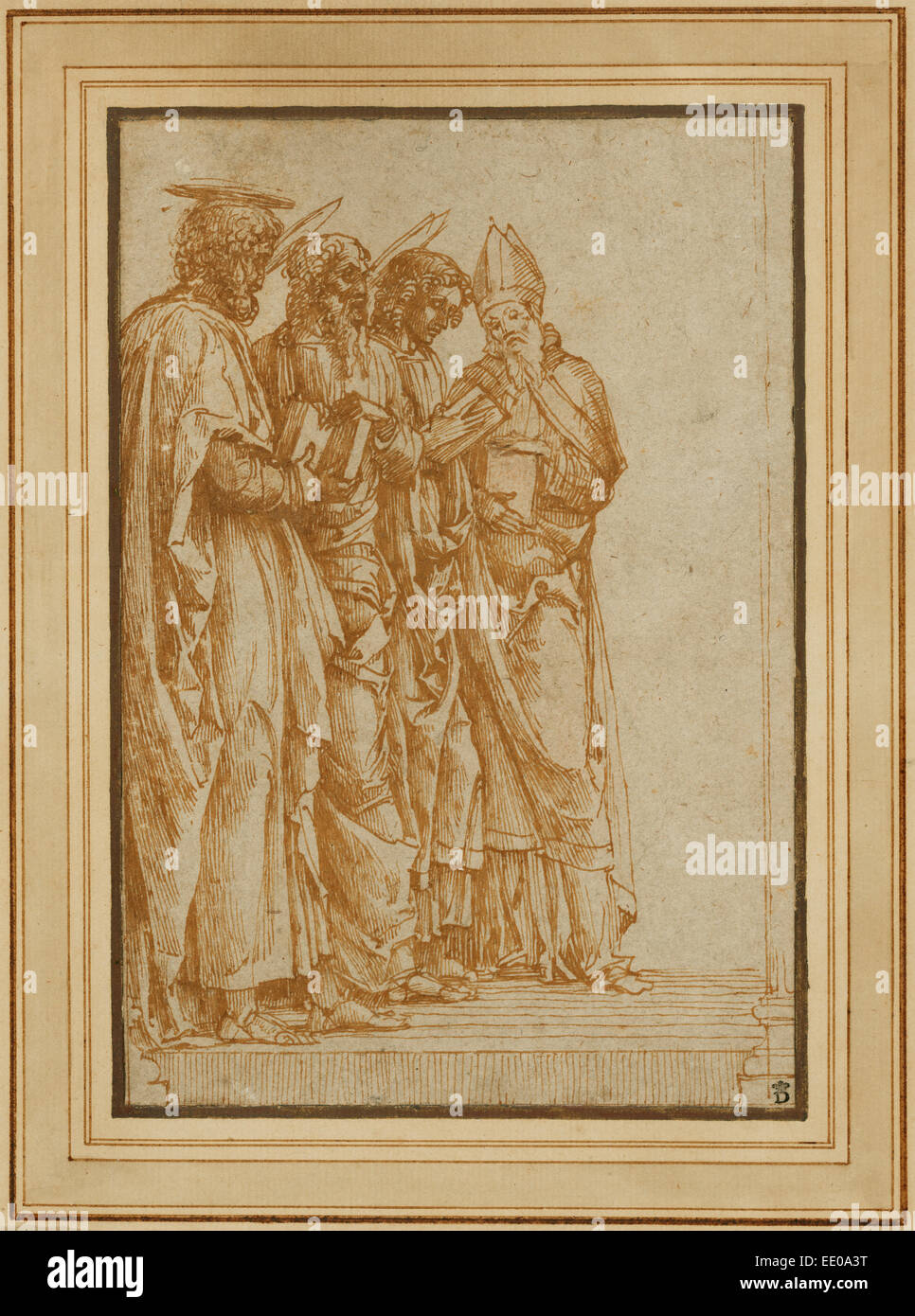 Lo studio dei quattro santi (Pietro, Paolo, Giovanni Evangelista e Zeno); Andrea Mantegna, italiano (padovano), circa 1431 - 1506; Italia Foto Stock