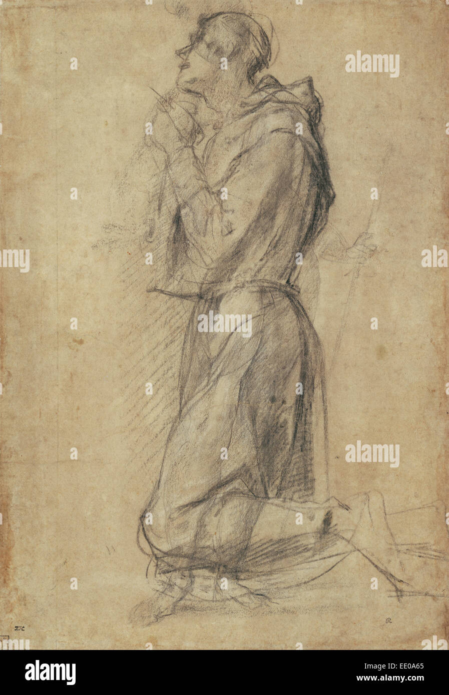 San Francesco (recto), Cristo morto (verso); Pontormo (Jacopo Carucci), italiano (fiorentino), 1494 - 1557; circa 1517 - 1518 Foto Stock