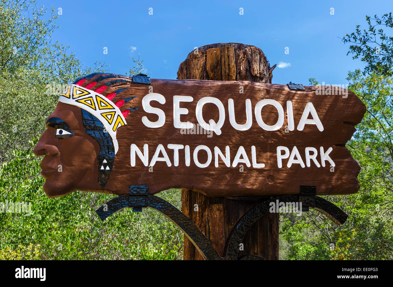 Ingresso al Parco Nazionale di Sequoia, Sierra Nevada, in California, Stati Uniti d'America Foto Stock
