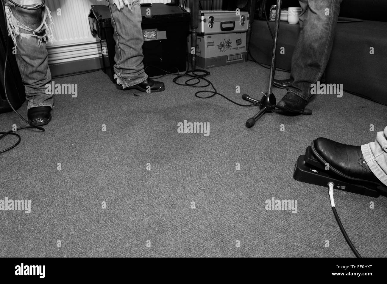 La pratica di banda B&W Foto Stock