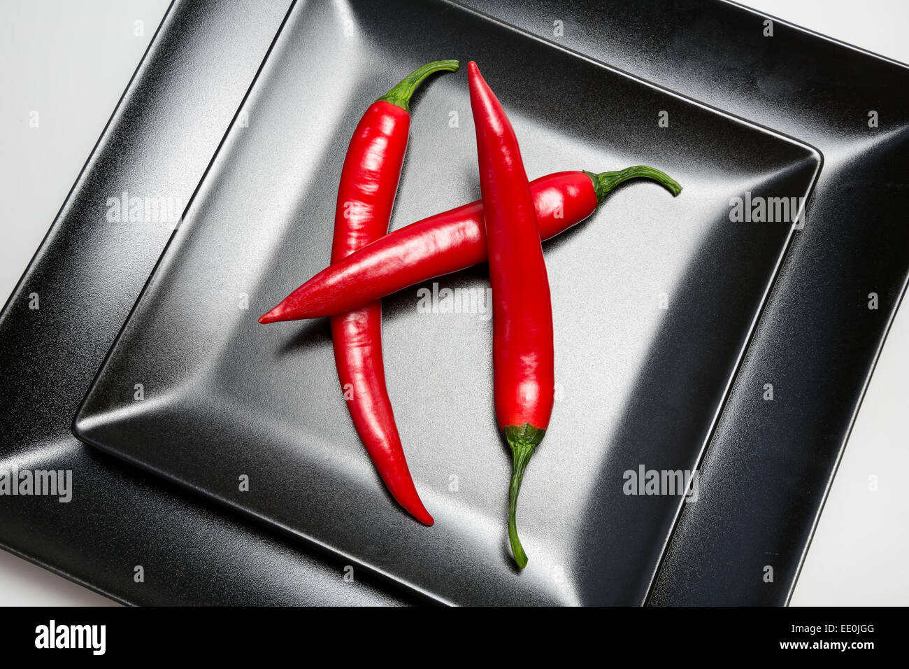 Red Hot Chili Peppers su una piastra nera Foto Stock