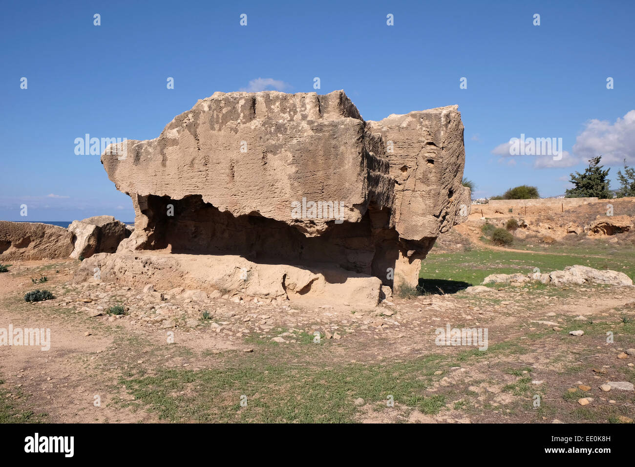 Tombe dei Re, Pafos, Cipro. Vista generale mostra unica civiltà megalitica. Foto Stock