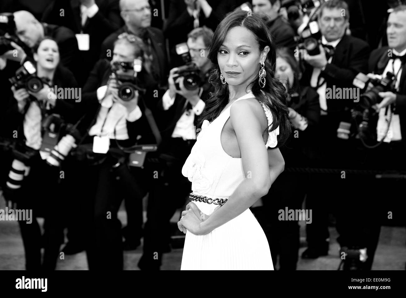 CANNES, Francia - 14 Maggio: Zoe Saldana partecipa alla cerimonia di apertura premiere durante la 67th festival di pellicola di Cannes il 14 maggio 2014 Foto Stock