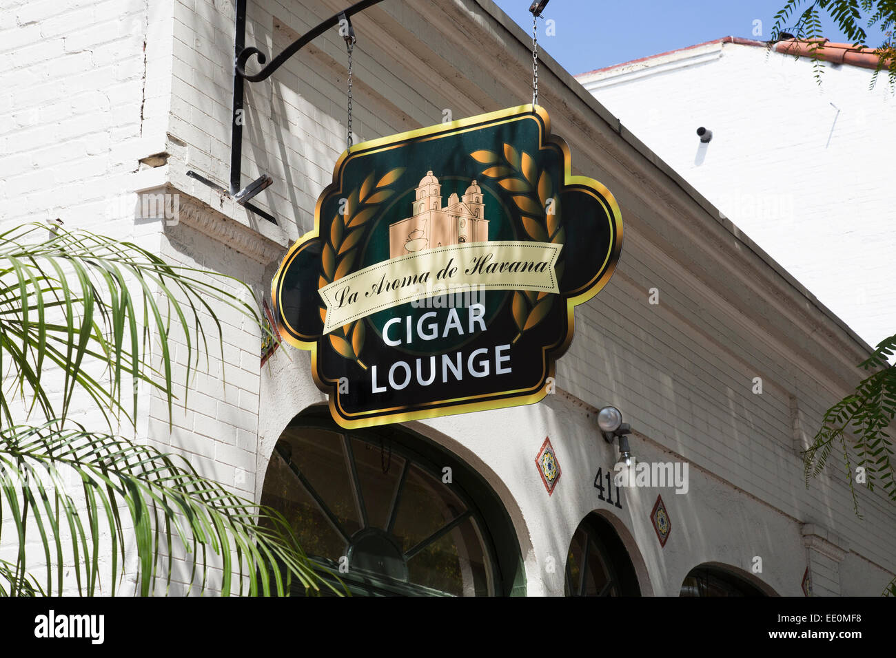 La Aroma de L Avana Cigar Lounge su State Street, Santa Barbara, California Foto Stock