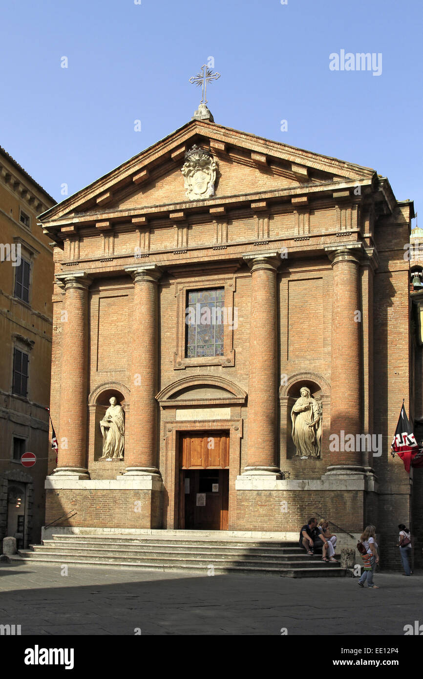 Italien Toskana, Siena, Kirche San Pellegrino alla Sapienza, 1240 errichtet Foto Stock