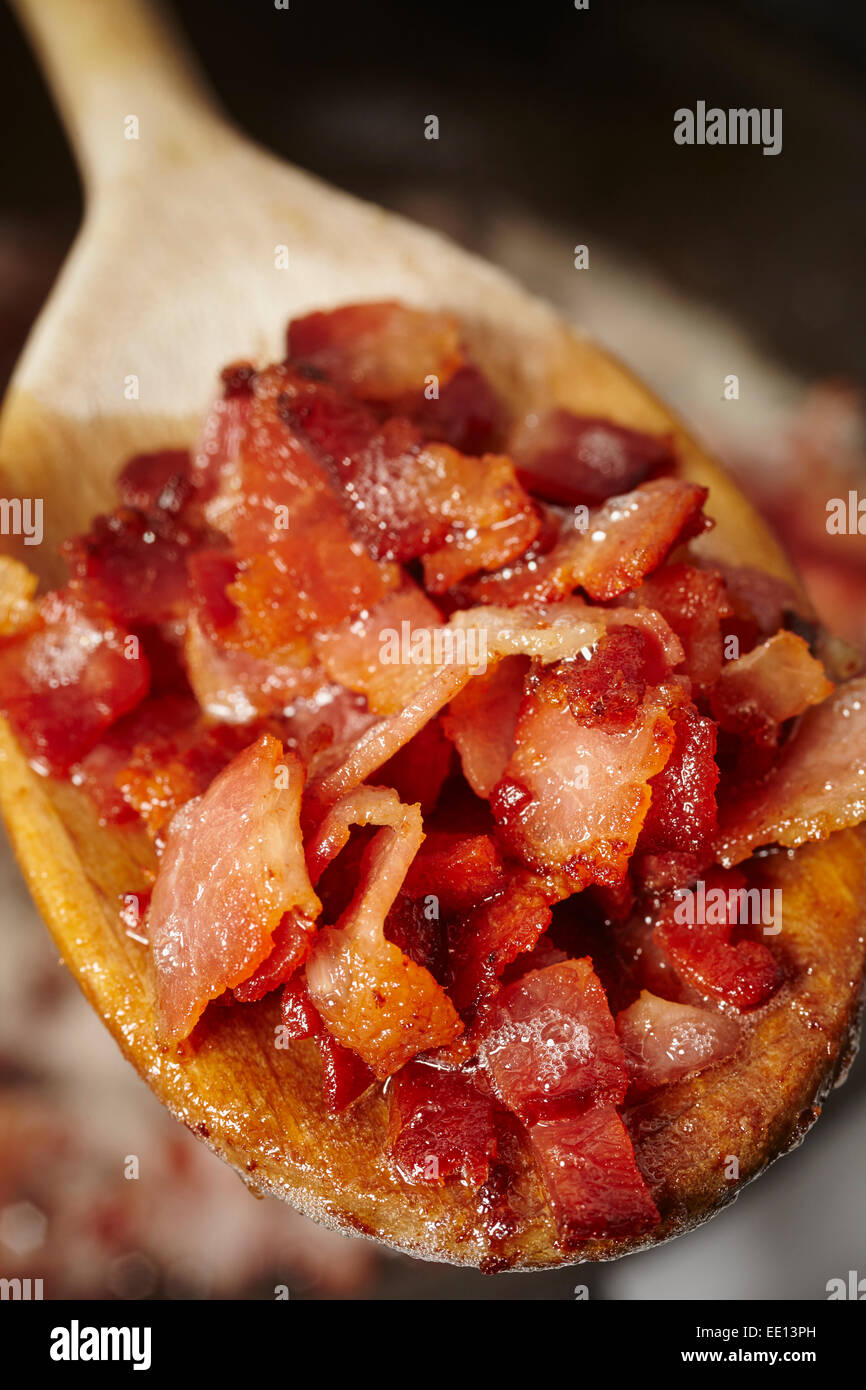 Bit di bacon cotto Foto Stock