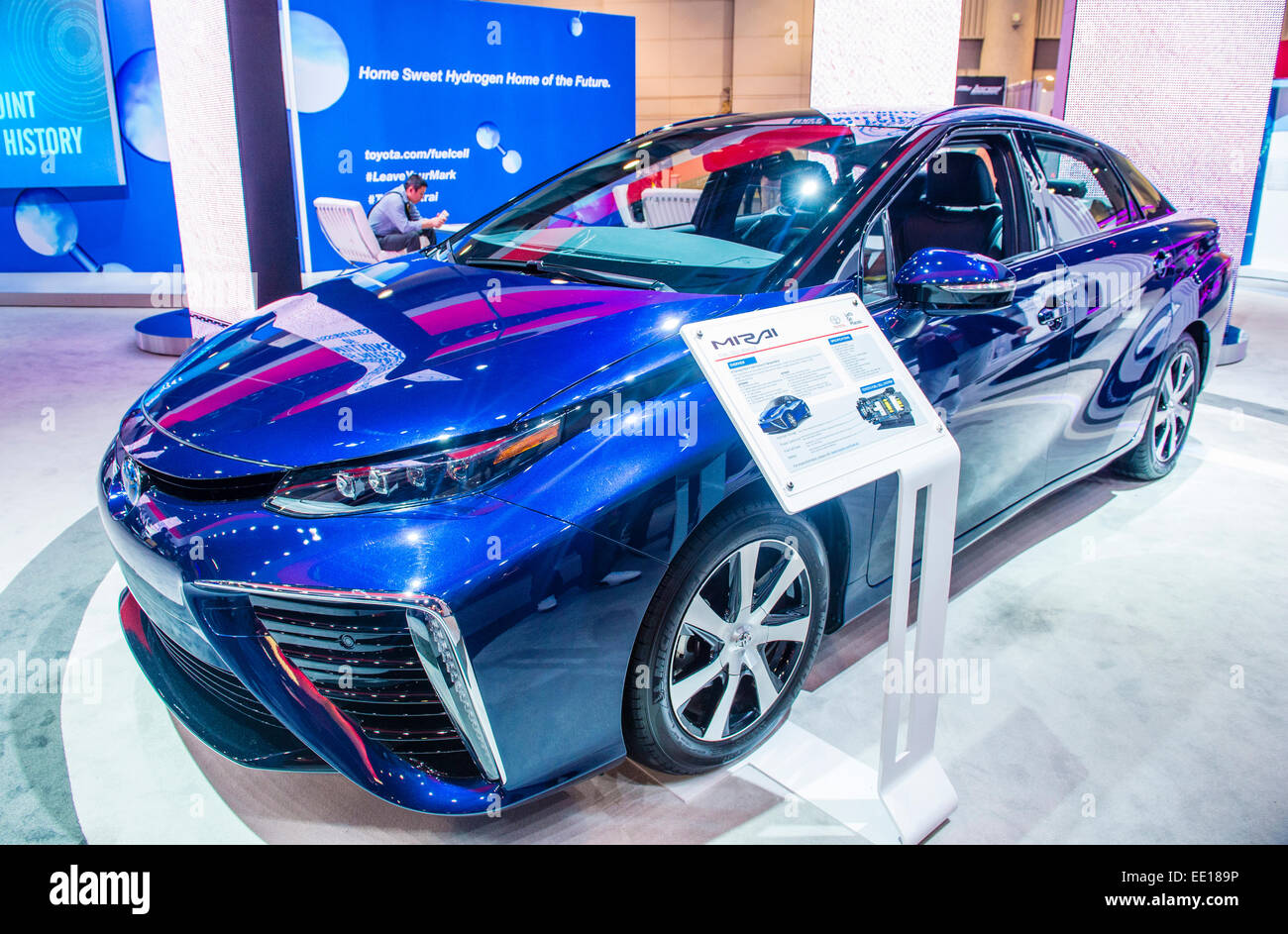 La Toyota Mirai fuelcell auto presso il CES Show di Las Vegas. Foto Stock