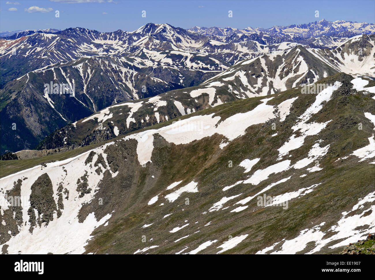 Cime innevate nelle Montagne Rocciose, STATI UNITI D'AMERICA Foto Stock