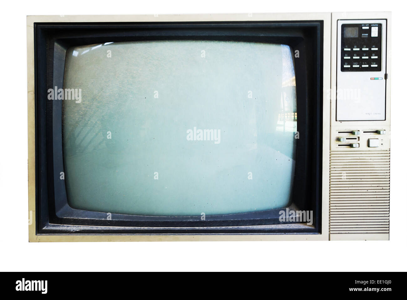 Un TV Vintage con luce diretta . Foto Stock