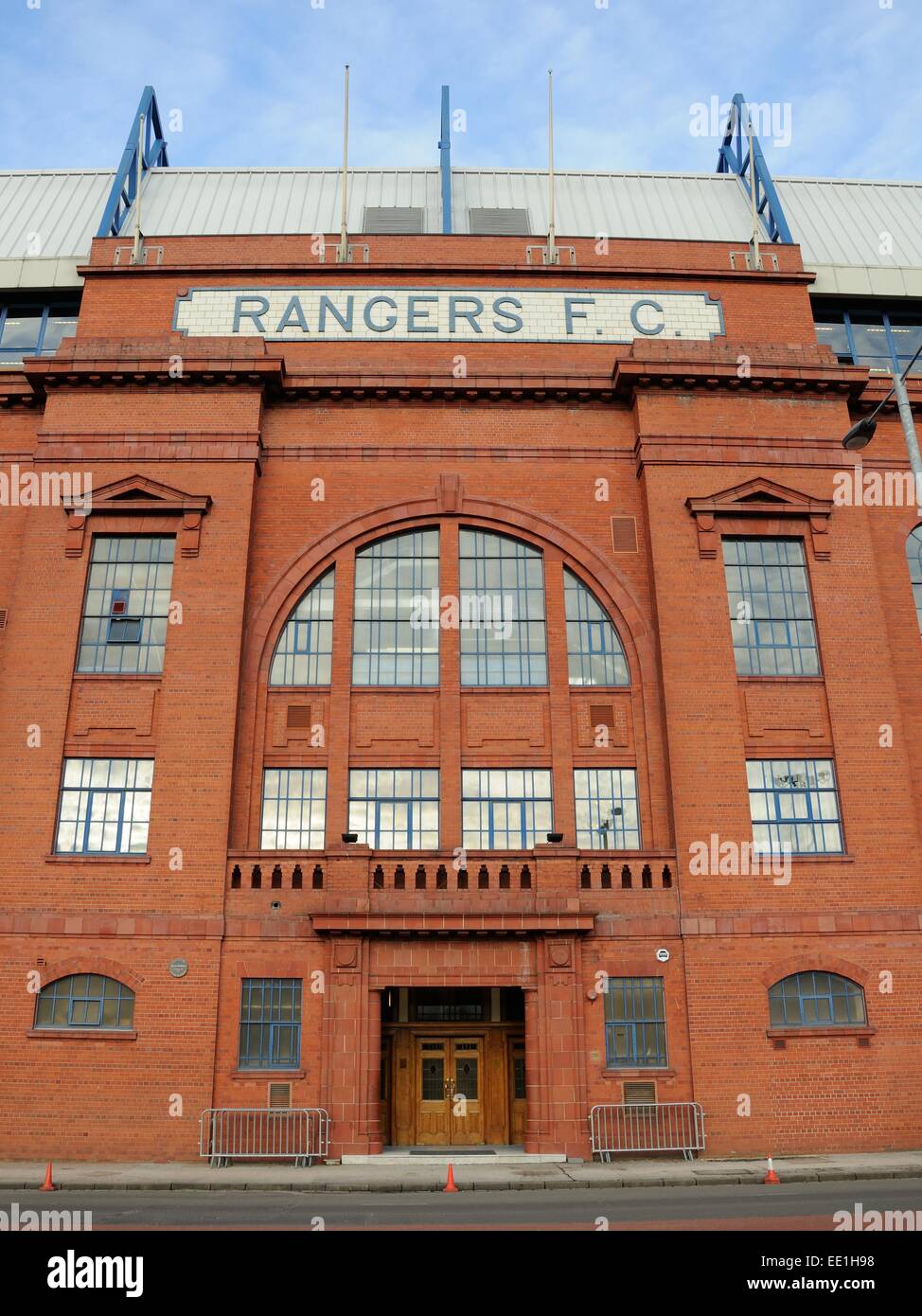 Edificio storico e dello stadio di Glasgow Rangers football club in Scozia Foto Stock