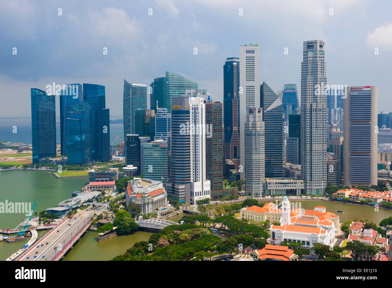 Centro storico Quartiere finanziario, Singapore, Sud-est asiatico, in Asia Foto Stock