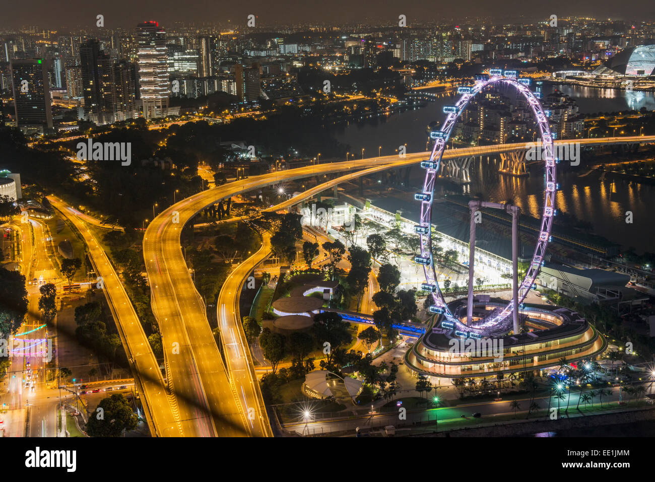 Il flyer di notte, Singapore, Sud-est asiatico, in Asia Foto Stock