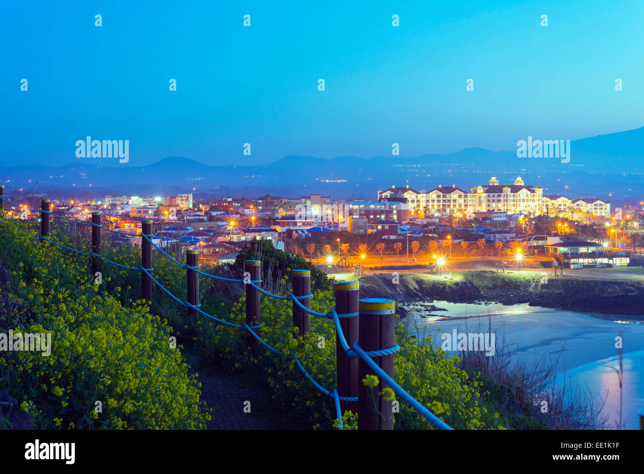 Paesaggi costieri a Gimnyeong Seongsegi beach resort, Jeju Island, Corea del Sud, Asia Foto Stock