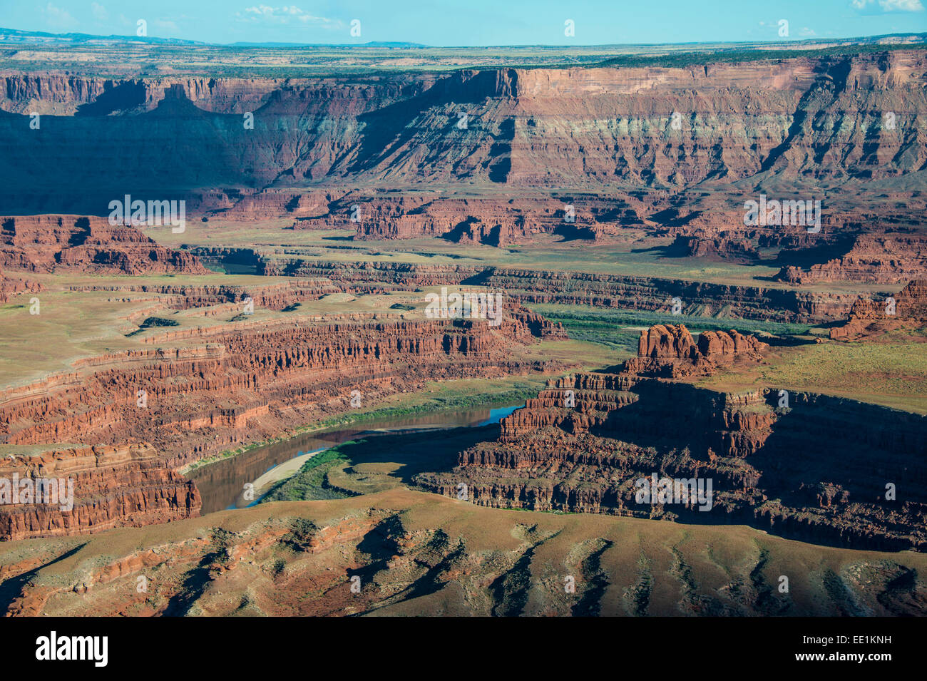 Vista su Canyonlands e il Fiume Colorado dal Dead Horse State Park, Utah, Stati Uniti d'America, America del Nord Foto Stock
