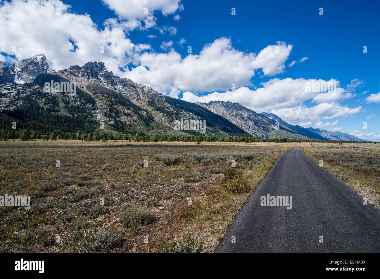 La gamma Teton nel Parco Nazionale di Grand Teton, Wyoming negli Stati Uniti d'America, America del Nord Foto Stock