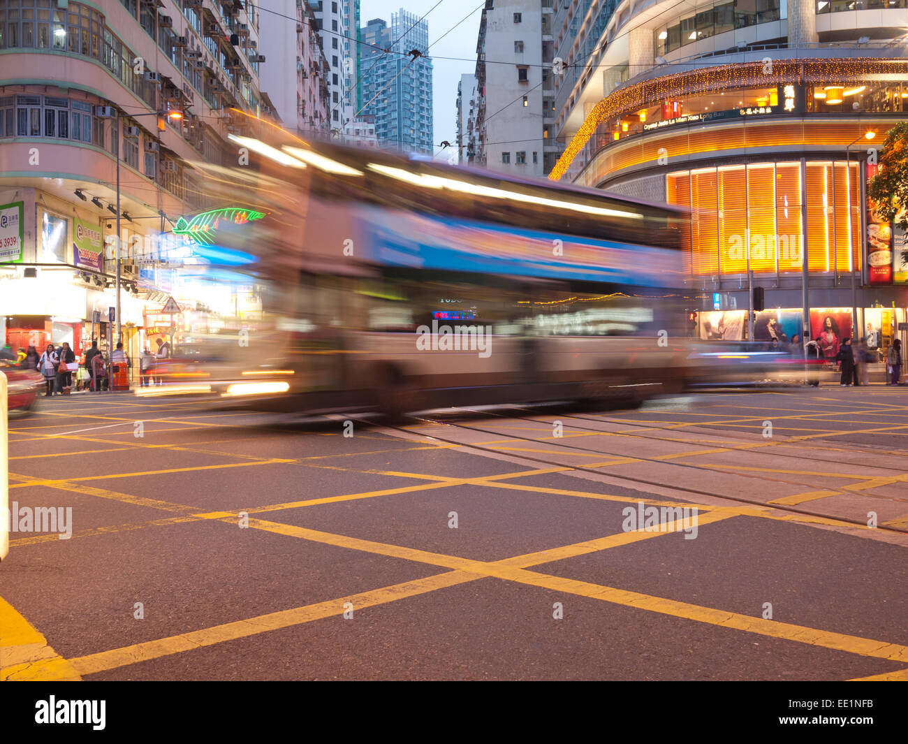 Hong Kong 2015 - notte le luci di strada Foto Stock