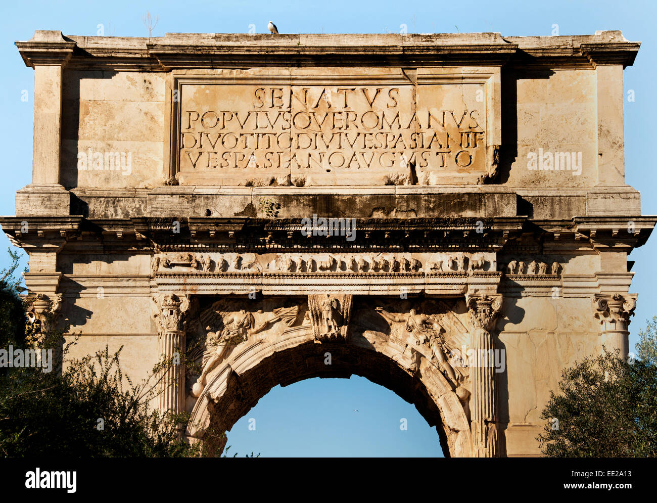 L'Arco di Tito ( (Tito di gate o di Arcus Titi) - Alla conquista di Gerusalemme ) Roma rovine Forum Romanum Italia Lazio Romano Foto Stock