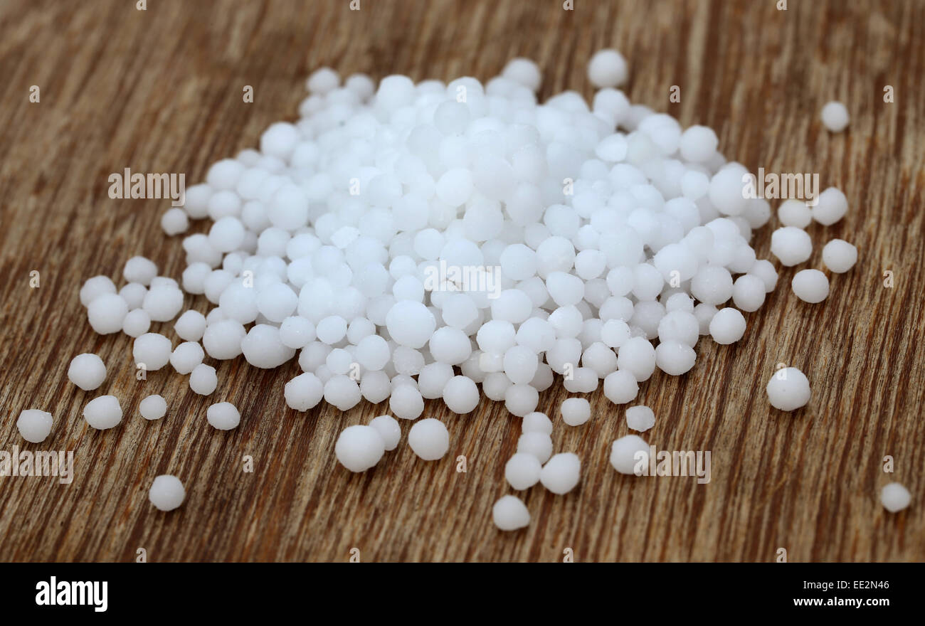 In prossimità di alcuni fertilizzanti di urea Foto Stock