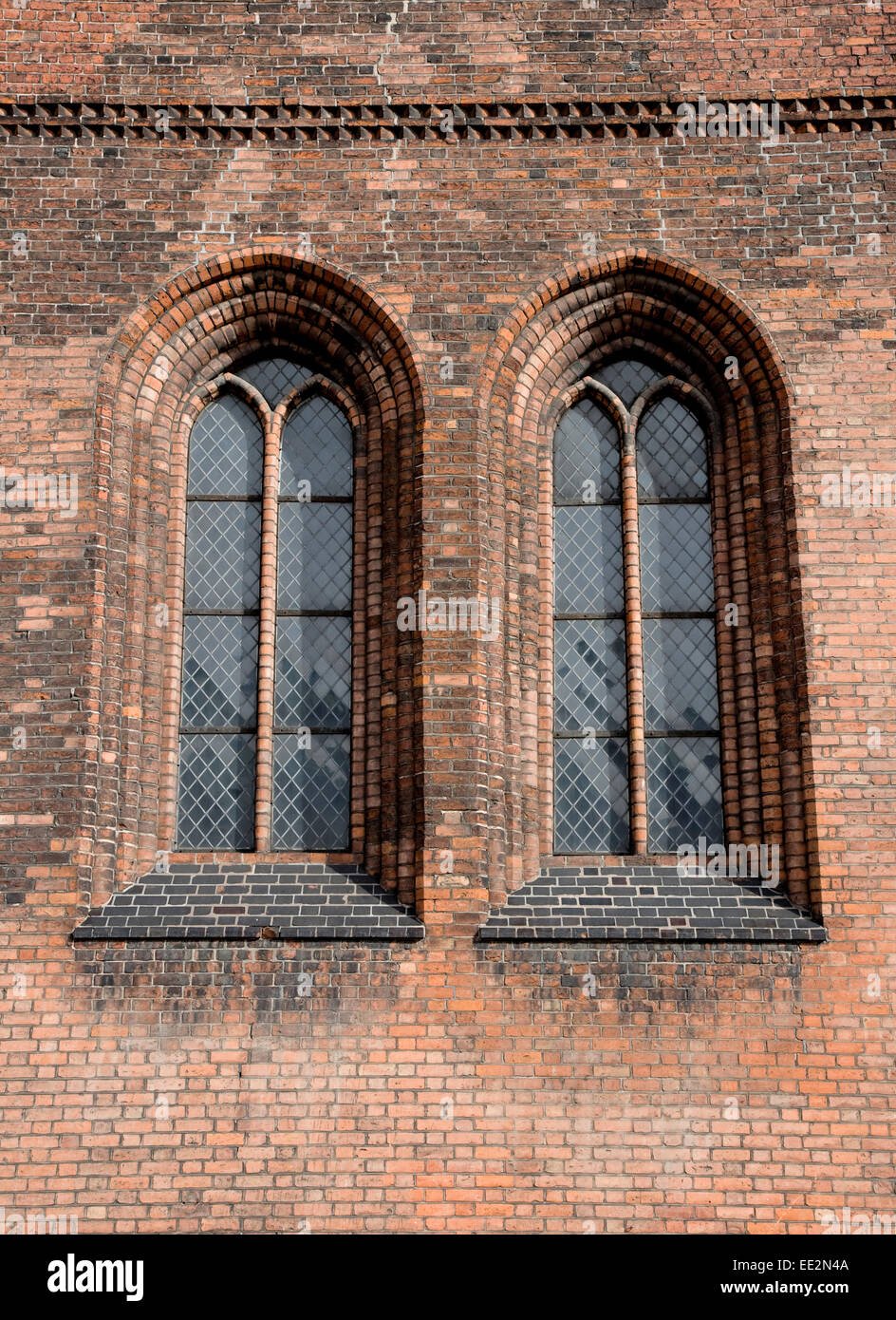 Finestre con piombo presso la cattedrale a Aarhus, Danimarca Foto Stock