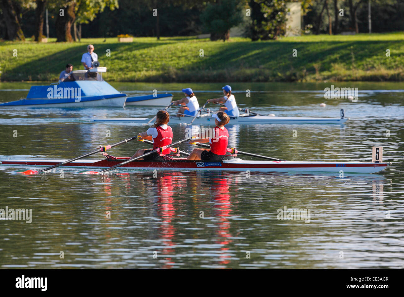 Zagabria Jarun. Gara di canottaggio Foto Stock