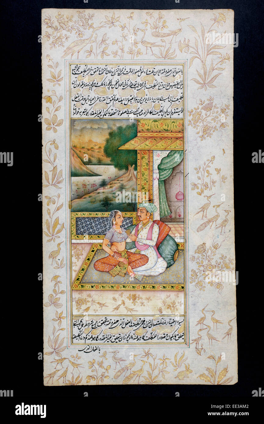 Rajasthani pittura in miniatura da Rajasthan, India. Probabilmente alla fine del XIX secolo o inizio del XX secolo. Foto Stock