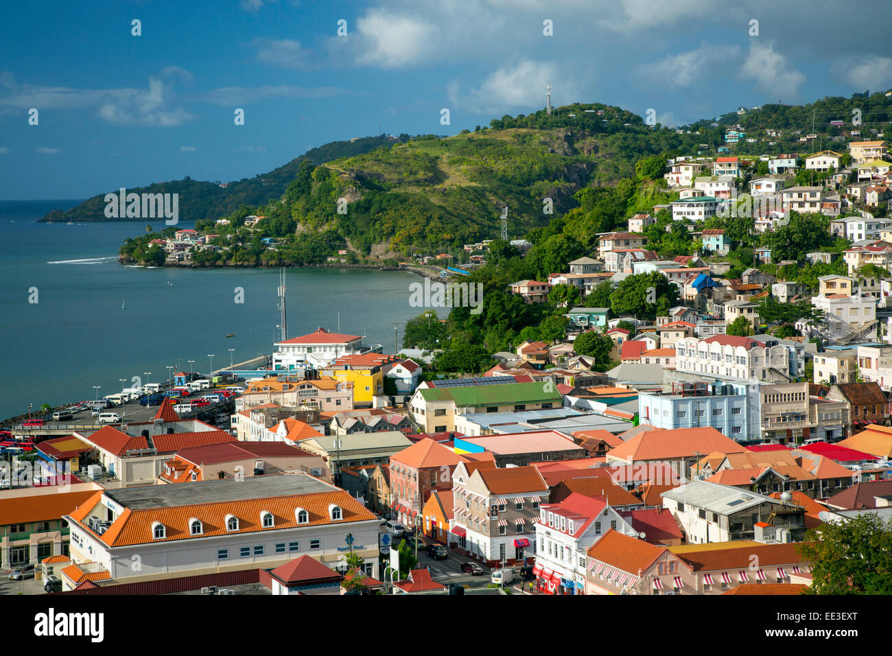 Vista su Saint Georges, Grenada, West Indies Foto Stock