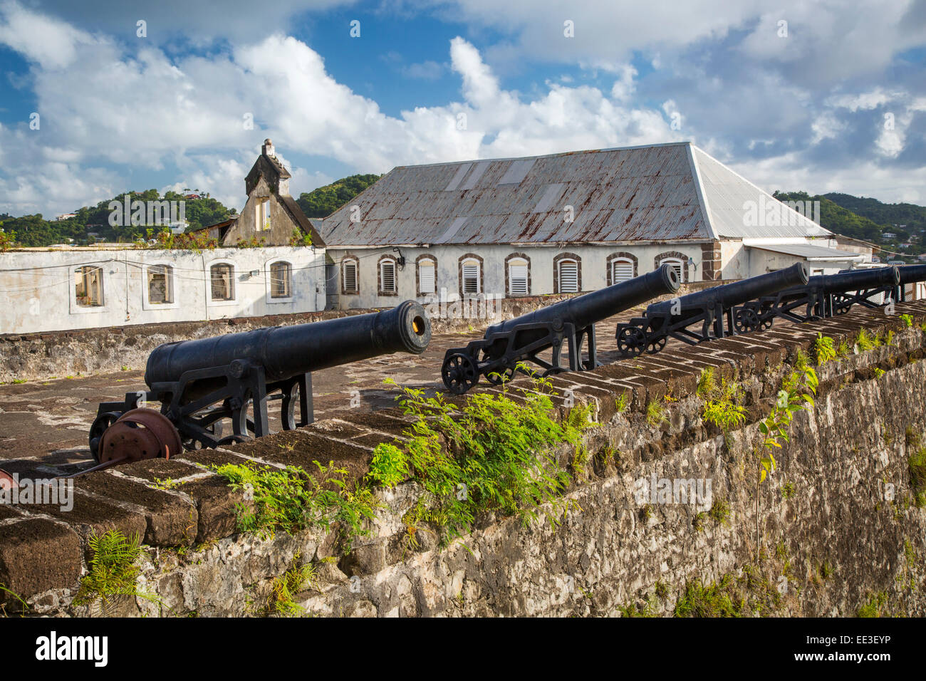 Il cannone a Fort George affacciato su Saint Georges, Grenada, West Indies Foto Stock